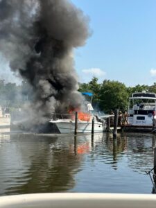 Pleasant Yacht Club fire in Sparrows Point